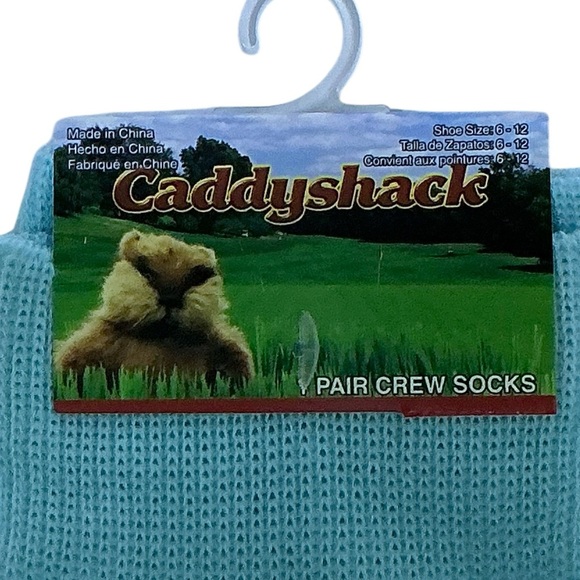 Caddy Shack Movie Golf Novelty Crew Socks Unisex Women 7-13 Men 6-12 Blue NWT - Picture 2 of 16